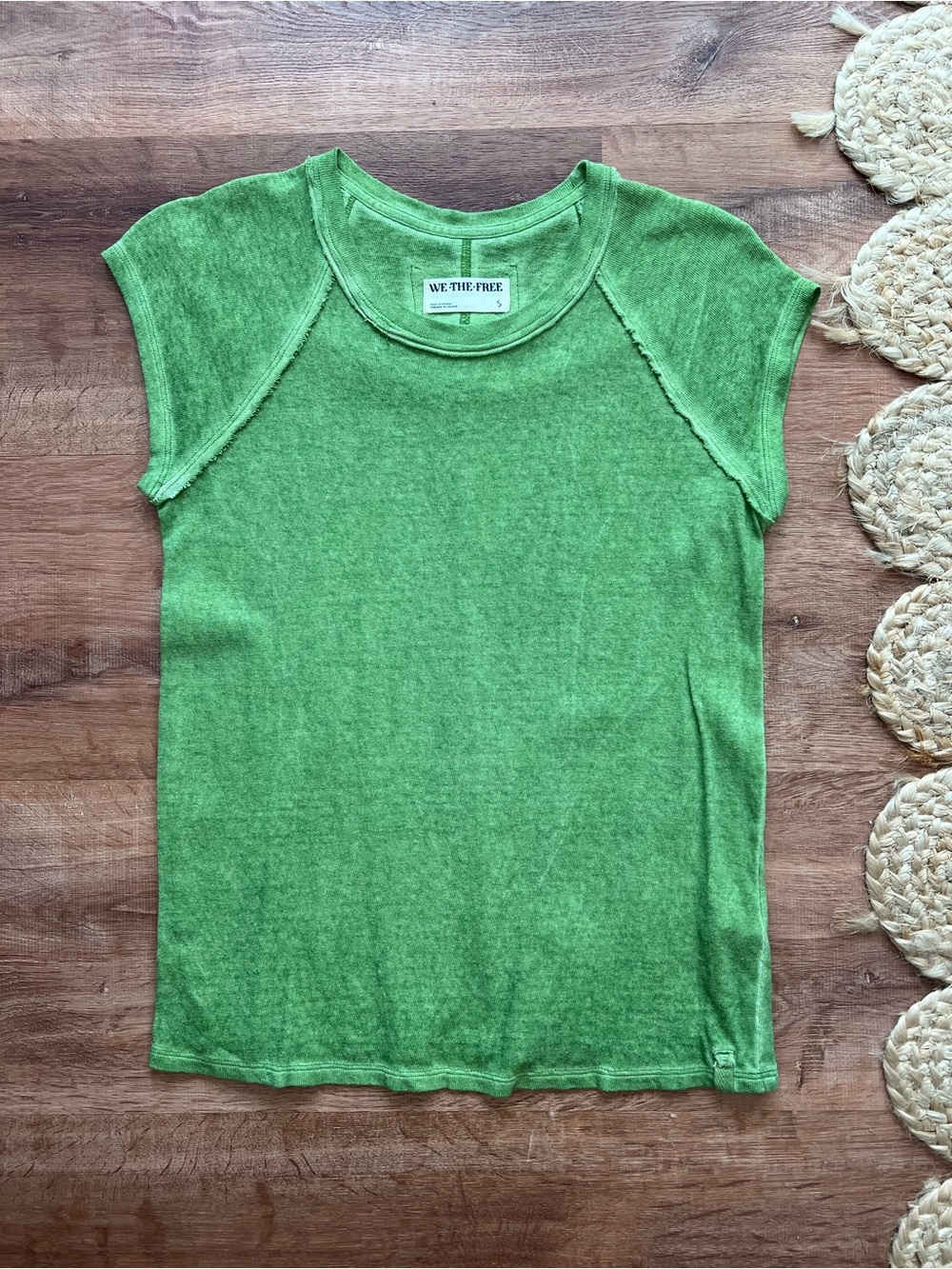 Free People We The Free Riley Tee Size Small RT $48 Green